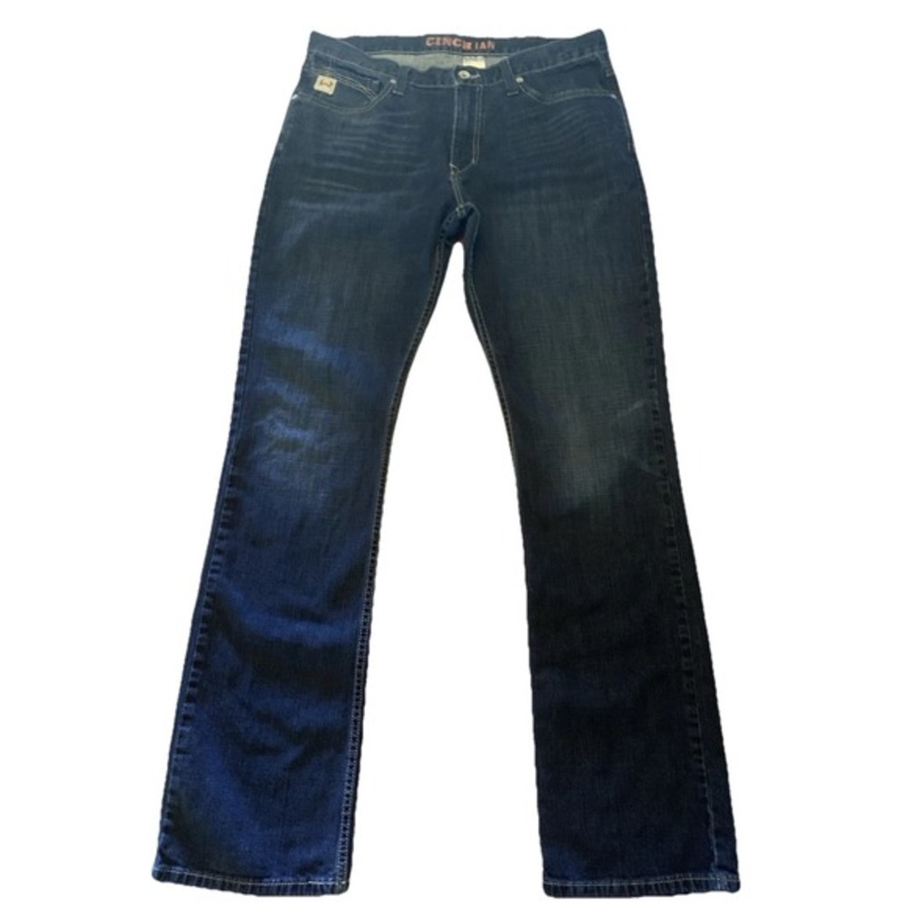 Cinch IAN Jeans Mens 36x35 Blue Dark Wash Bootcut Stretch Cowboy Western Rodeo